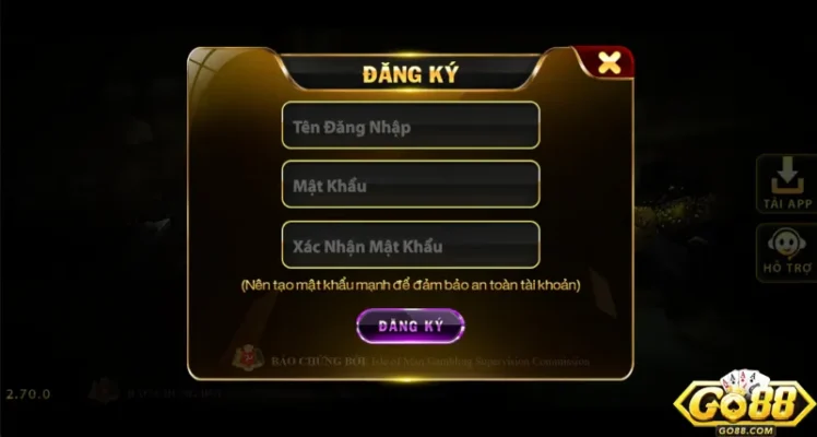 Các bước đăng ký tài khoản cụ thể tại Go88